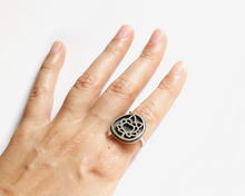 Load image into Gallery viewer, Silver & Brass Lotus Flower Ring