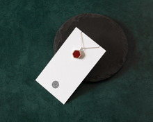 Load image into Gallery viewer, Red Resin Silver Hexagon Necklace