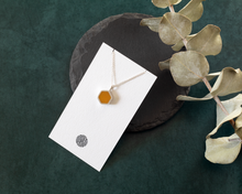 Load image into Gallery viewer, Yellow Resin Silver Hexagon Necklace
