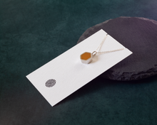 Load image into Gallery viewer, Yellow Resin Silver Hexagon Necklace
