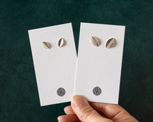 Load image into Gallery viewer, Sterling Silver Leaf Stud Earrings