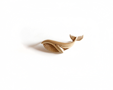 Load image into Gallery viewer, Yellow Bronze Whale Pin Brooch