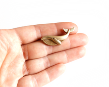 Load image into Gallery viewer, Yellow Bronze Whale Pin Brooch