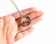 Load image into Gallery viewer, Sterling Silver Whale Tail Necklace