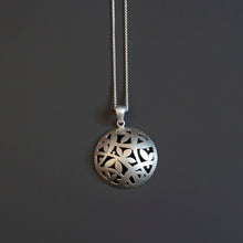 Load image into Gallery viewer, Domed Silver Medallion Necklace