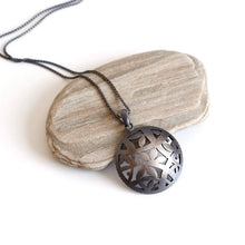 Load image into Gallery viewer, Domed Silver Medallion Necklace