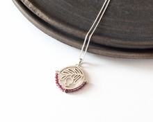 Load image into Gallery viewer, Silver & Garnet Pomegranate Necklace