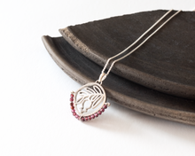 Load image into Gallery viewer, Silver & Garnet Pomegranate Necklace