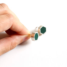 Load image into Gallery viewer, Sterling Silver Hexagon Stud Earrings