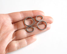 Load image into Gallery viewer, Asymmetrical Silver Multi-Hoop Earrings