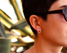 Load image into Gallery viewer, Sterling Silver Oval Stud Earrings