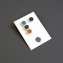 Load image into Gallery viewer, Asymmetrical Silver & Resin Earrings