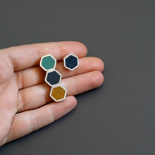 Load image into Gallery viewer, Asymmetrical Silver & Resin Earrings