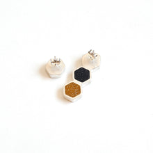 Load image into Gallery viewer, Asymmetrical Silver & Resin Earrings