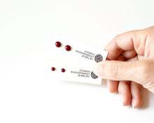 Load image into Gallery viewer, Stainless Steel & Burgundy Resin Stud Earrings