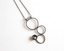 Load image into Gallery viewer, Oxidized Silver Necklace with Freshwater Pearl