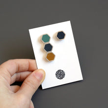 Load image into Gallery viewer, Asymmetrical Silver & Resin Earrings