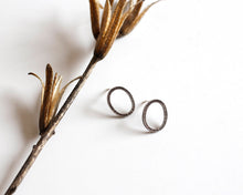 Load image into Gallery viewer, Sterling Silver Oval Stud Earrings