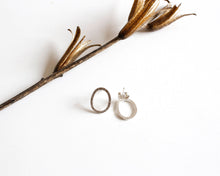 Load image into Gallery viewer, Sterling Silver Oval Stud Earrings