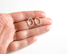 Load image into Gallery viewer, Sterling Silver Oval Stud Earrings