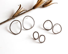 Load image into Gallery viewer, Sterling Silver Oval Stud Earrings