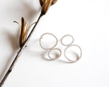 Load image into Gallery viewer, Asymmetrical Silver Multi-Hoop Earrings