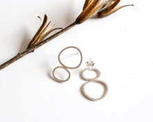 Load image into Gallery viewer, Asymmetrical Silver Multi-Hoop Earrings