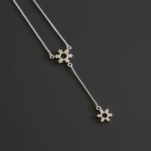 Load image into Gallery viewer, Silver Snowflake Y Necklace