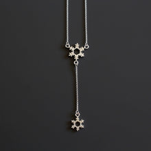 Load image into Gallery viewer, Silver Snowflake Y Necklace