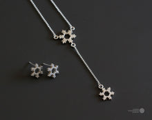 Load image into Gallery viewer, Silver Snowflake Y Necklace