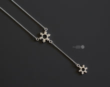 Load image into Gallery viewer, Silver Snowflake Y Necklace