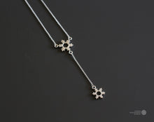 Load image into Gallery viewer, Silver Snowflake Y Necklace