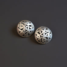 Load image into Gallery viewer, Handmade Domed Silver Stud Earrings