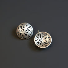 Load image into Gallery viewer, Handmade Domed Silver Stud Earrings