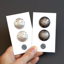 Load image into Gallery viewer, Handmade Domed Silver Stud Earrings