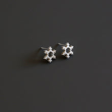 Load image into Gallery viewer, Silver Snowflake Stud Earrings