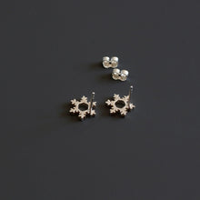 Load image into Gallery viewer, Silver Snowflake Stud Earrings