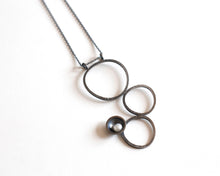 Load image into Gallery viewer, Oxidized Silver Necklace with Freshwater Pearl