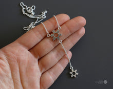 Load image into Gallery viewer, Silver Snowflake Y Necklace