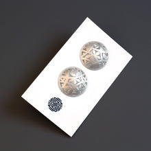 Load image into Gallery viewer, Handmade Domed Silver Stud Earrings