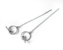 Load image into Gallery viewer, Sterling Silver Bird Threader Earrings