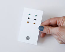 Load image into Gallery viewer, Stainless Steel & Resin Stud Earrings Set