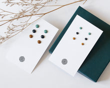 Load image into Gallery viewer, Stainless Steel & Resin Stud Earrings Set