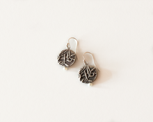 Load image into Gallery viewer, Sterling Silver Botanical Pearl Earrings
