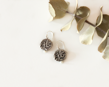 Load image into Gallery viewer, Sterling Silver Botanical Pearl Earrings
