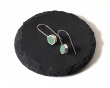 Load image into Gallery viewer, Turquoise Resin Silver Hexagon Earrings
