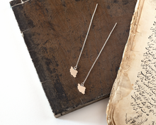 Load image into Gallery viewer, Iran Map Sterling Silver Threader Earrings
