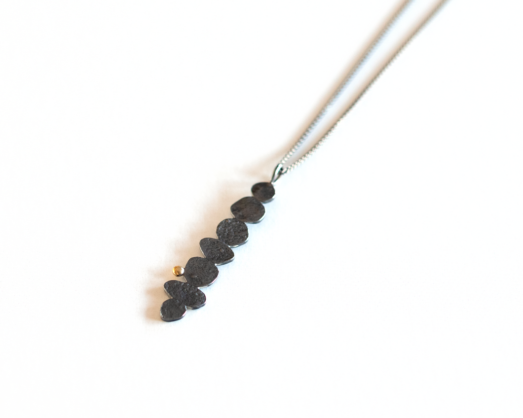 Rustic Modern Oxidized Silver Necklace