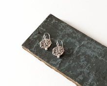 Load image into Gallery viewer, Sterling Silver Botanical Pearl Earrings
