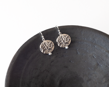 Load image into Gallery viewer, Sterling Silver Botanical Pearl Earrings
